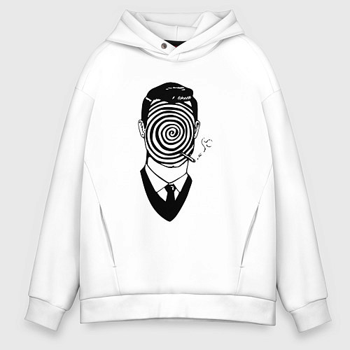 Мужское худи оверсайз Человек-загадка / Белый – фото 1