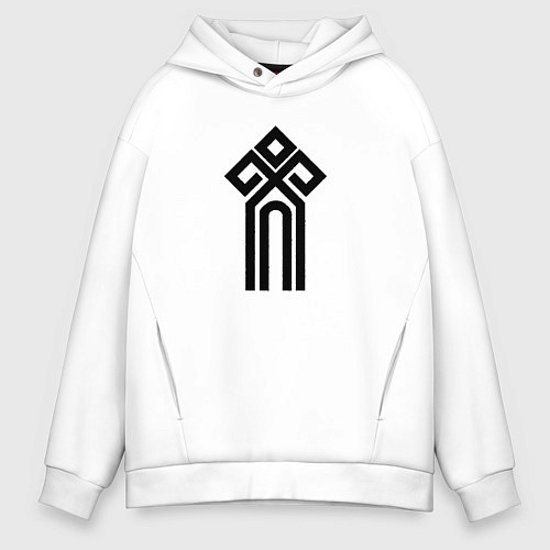Мужское худи оверсайз Чур - символ / Белый – фото 1