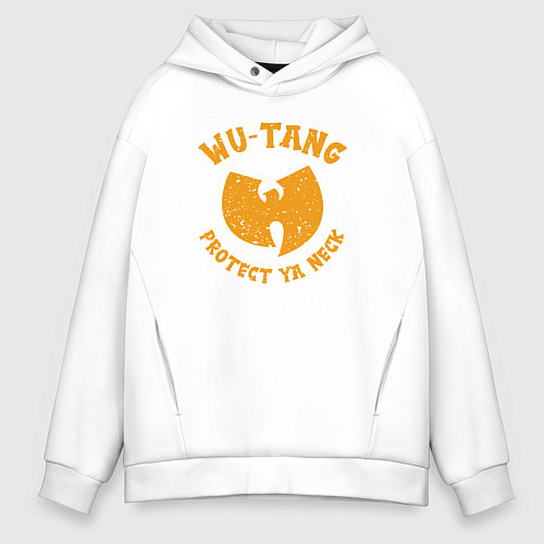 Мужское худи оверсайз Wu-Tang protect ya neck / Белый – фото 1