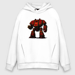 Толстовка оверсайз мужская Красный титан дредноут, цвет: белый