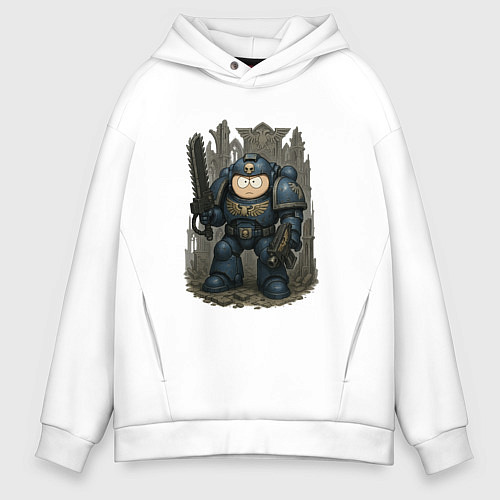 Мужское худи оверсайз Эрик Картман warhammer / Белый – фото 1