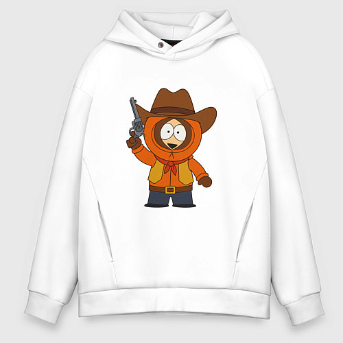 Мужское худи оверсайз Кенни ковбой / Белый – фото 1