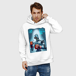 Толстовка оверсайз мужская Bender bending robot - mixed martial artist, цвет: белый — фото 2