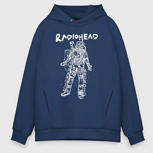 Мужское худи оверсайз Radiohead - android paranoid / Тёмно-синий – фото 1