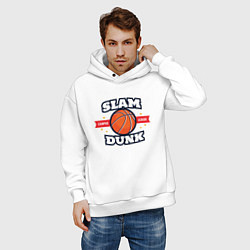 Толстовка оверсайз мужская Cлэм данк, цвет: белый — фото 2