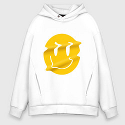 Толстовка оверсайз мужская Смайл, цвет: белый