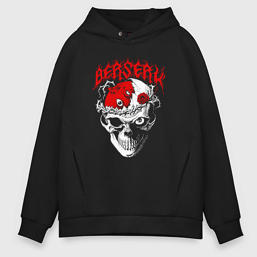 Мужское худи оверсайз Berserk - red / Черный – фото 1