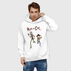 Толстовка оверсайз мужская Рик и Карл, цвет: белый — фото 2