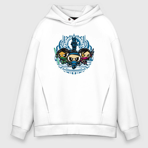 Мужское худи оверсайз Малыши бойцы / Белый – фото 1
