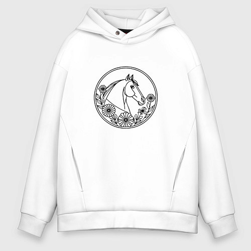 Мужское худи оверсайз Гармония линий / Белый – фото 1