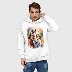 Толстовка оверсайз мужская Доверие, цвет: белый — фото 2