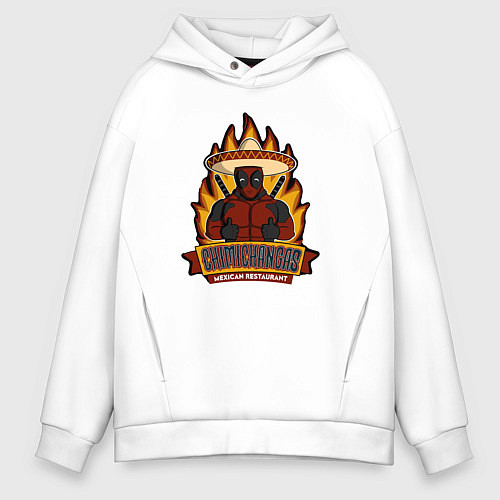 Мужское худи оверсайз Deadpool chimichangas / Белый – фото 1