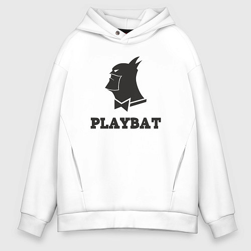 Мужское худи оверсайз Playbat / Белый – фото 1