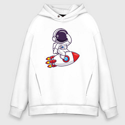 Толстовка оверсайз мужская Rocket man, цвет: белый