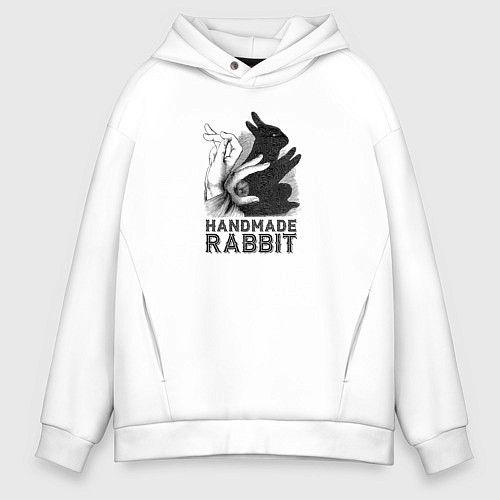 Мужское худи оверсайз Handmade rabbit / Белый – фото 1