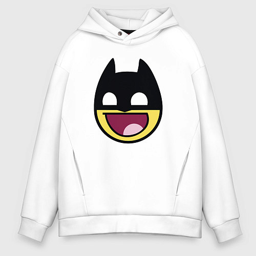 Мужское худи оверсайз Batman smile / Белый – фото 1