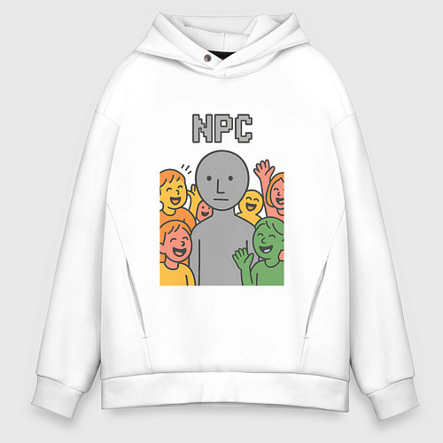 Мужское худи оверсайз NPC / Белый – фото 1