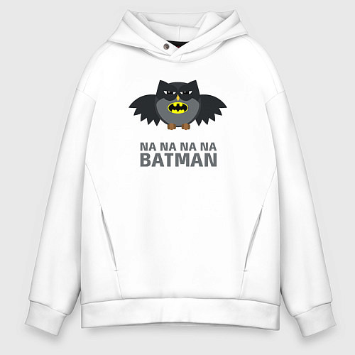 Мужское худи оверсайз Owl Batman / Белый – фото 1