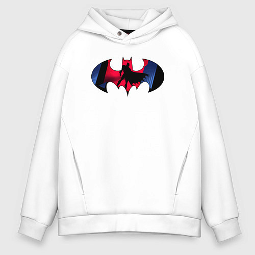 Мужское худи оверсайз Batman knight / Белый – фото 1