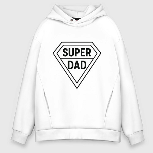 Мужское худи оверсайз Superdad / Белый – фото 1