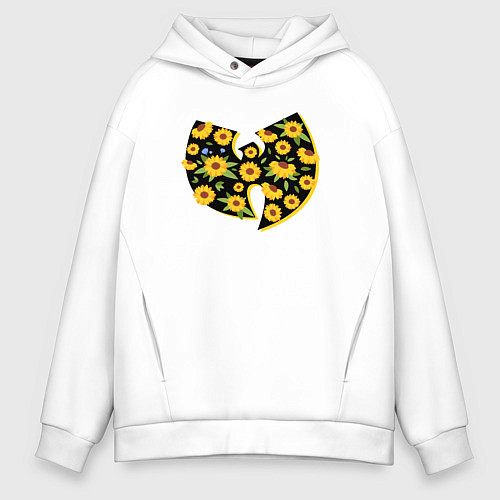 Мужское худи оверсайз Wu-Tang flowers / Белый – фото 1