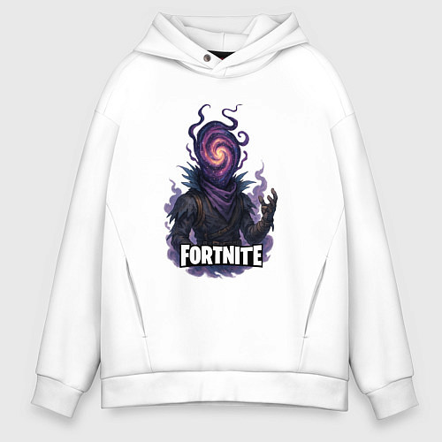Мужское худи оверсайз Сюрреалистичный Рейвен Fortnite / Белый – фото 1