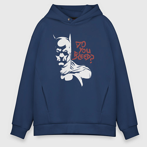 Мужское худи оверсайз У тебя идёт кровь / Тёмно-синий – фото 1