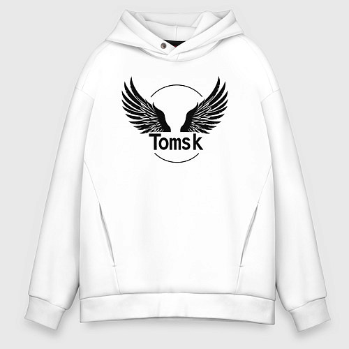 Мужское худи оверсайз Крылья Томска / Белый – фото 1