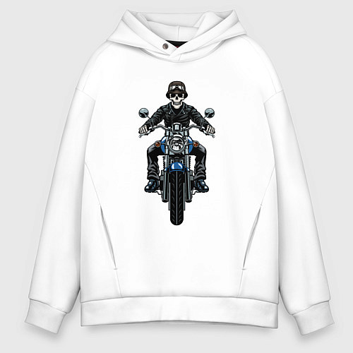 Мужское худи оверсайз Skeletor racer / Белый – фото 1
