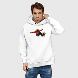 Толстовка оверсайз мужская Skeletor skater, цвет: белый — фото 2