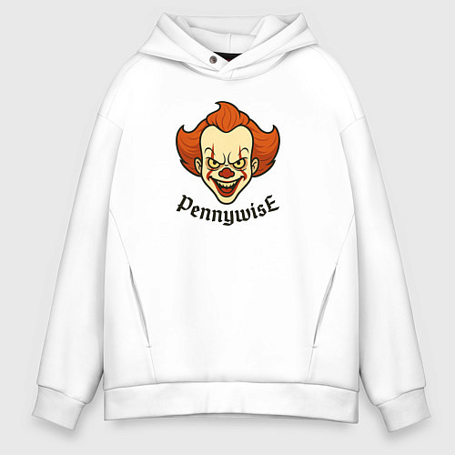 Мужское худи оверсайз Пеннивайз - It / Белый – фото 1