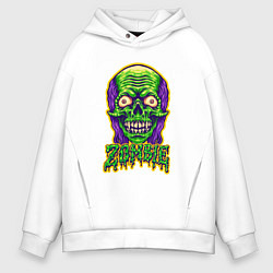 Толстовка оверсайз мужская Evil zombie, цвет: белый