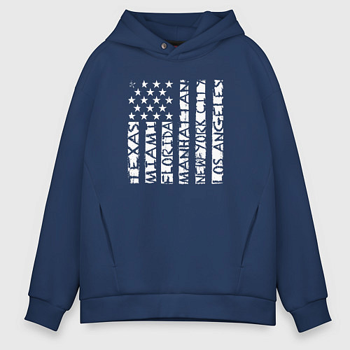 Мужское худи оверсайз USA style / Тёмно-синий – фото 1
