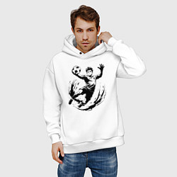 Толстовка оверсайз мужская Вратарь ловит мяч, цвет: белый — фото 2