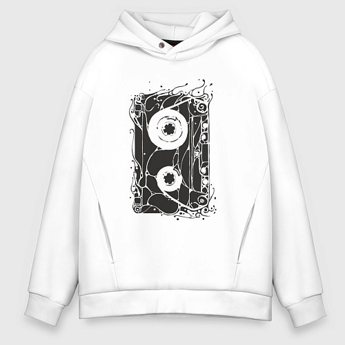 Мужское худи оверсайз Кассета / Белый – фото 1