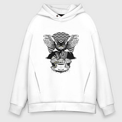 Толстовка оверсайз мужская Twin Peaks symbols, цвет: белый