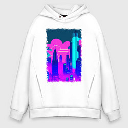 Толстовка оверсайз мужская Будущее близко, цвет: белый