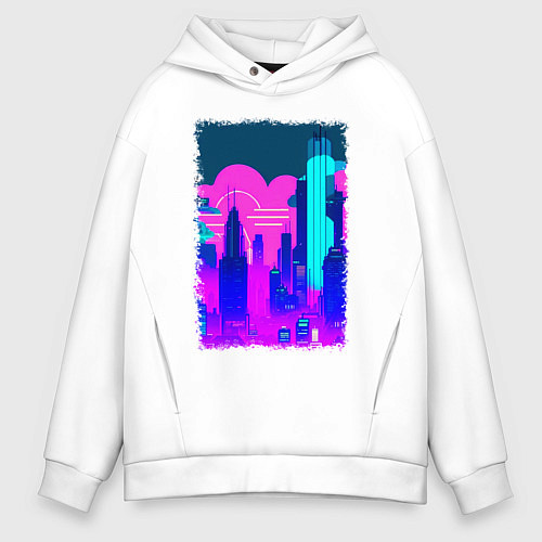 Мужское худи оверсайз Будущее близко / Белый – фото 1