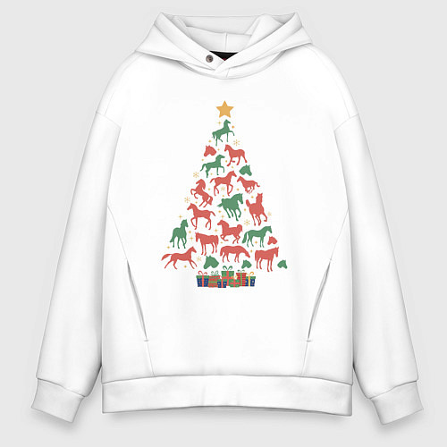 Мужское худи оверсайз Новый год 2026 / Белый – фото 1