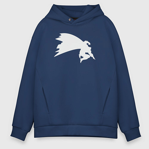 Мужское худи оверсайз Fight Batman / Тёмно-синий – фото 1