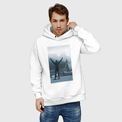 Толстовка оверсайз мужская Рокки, цвет: белый — фото 2