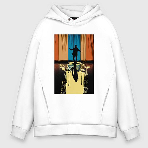 Мужское худи оверсайз Танцующий Джокер / Белый – фото 1