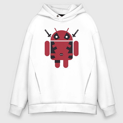 Мужское худи оверсайз Android Deadpool / Белый – фото 1