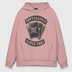 Толстовка оверсайз мужская Metallica: since 1981, цвет: пыльно-розовый