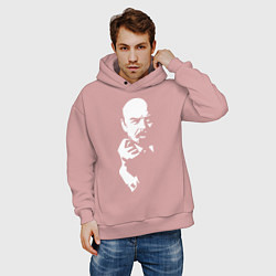 Толстовка оверсайз мужская Ленин: фигу вам, цвет: пыльно-розовый — фото 2