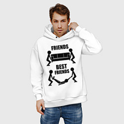 Толстовка оверсайз мужская Best friends, цвет: белый — фото 2