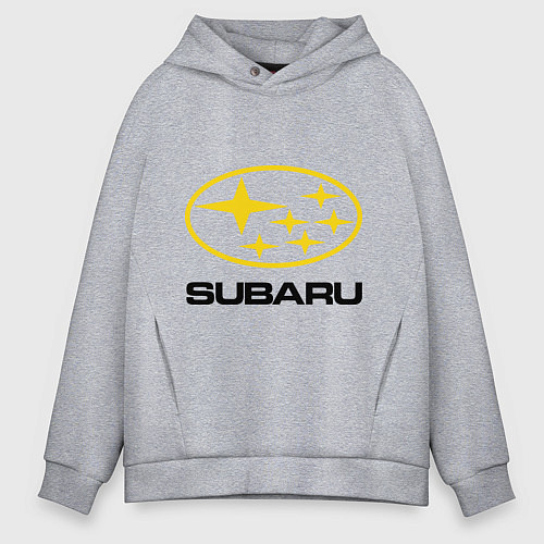 Мужское худи оверсайз Subaru Logo / Меланж – фото 1