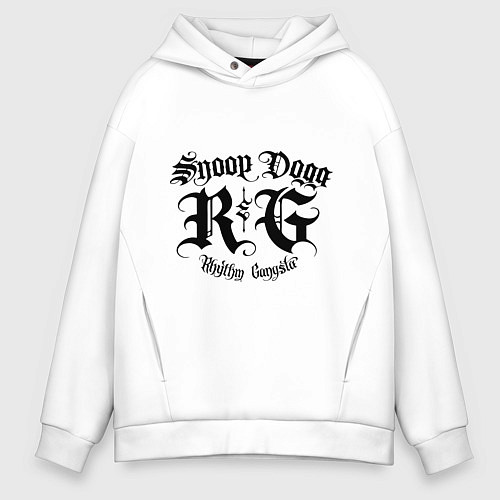 Мужское худи оверсайз Snoop Dogg: Gangsta / Белый – фото 1