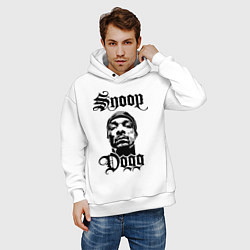 Толстовка оверсайз мужская Snoop Dogg Face, цвет: белый — фото 2