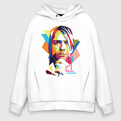 Толстовка оверсайз мужская Kurt Cobain: Colors, цвет: белый